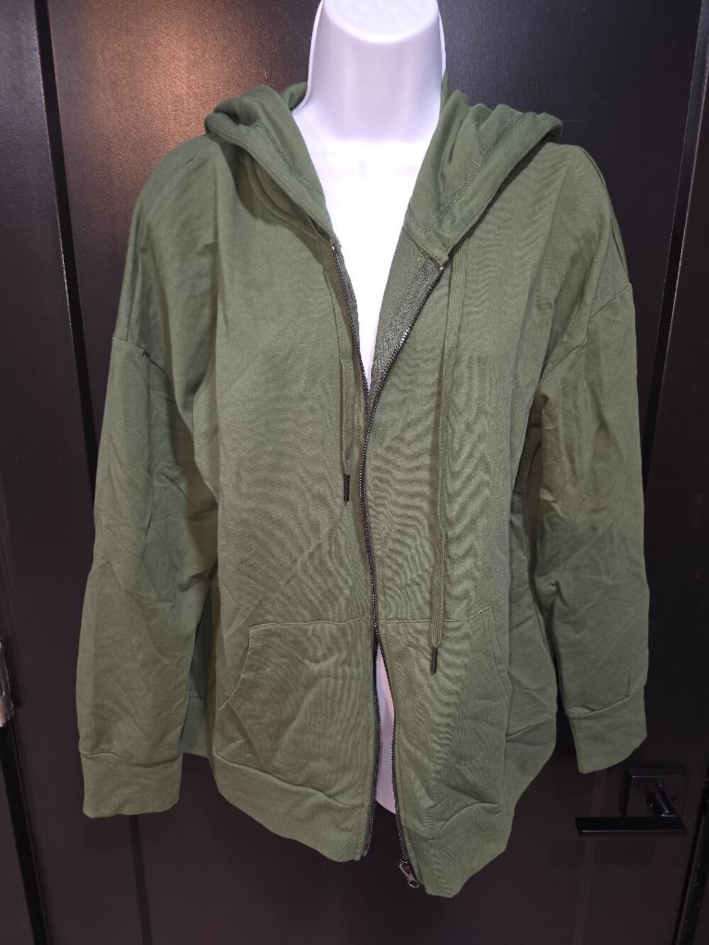 Lularoe Olive Green Essential Zip Hoodie Sz XL NWT